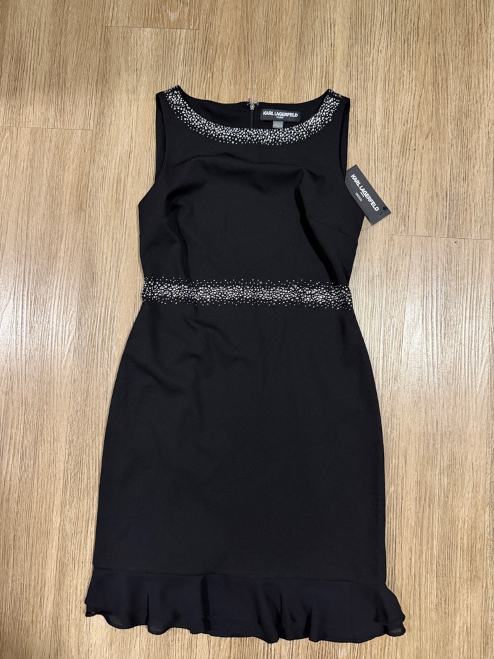 New Karl  Lagerfeld Midi Dress with Crystal Accent size 10